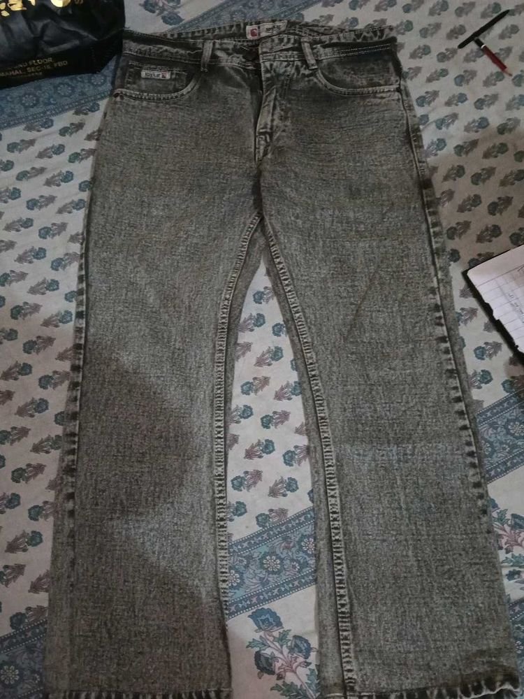 Grey Wash Flare Jeans