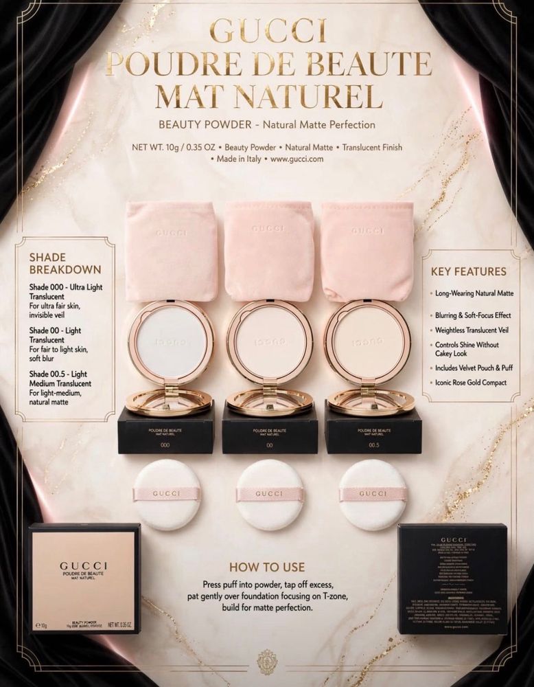GUCCI COMPACT POWDER NEW (DUPE)