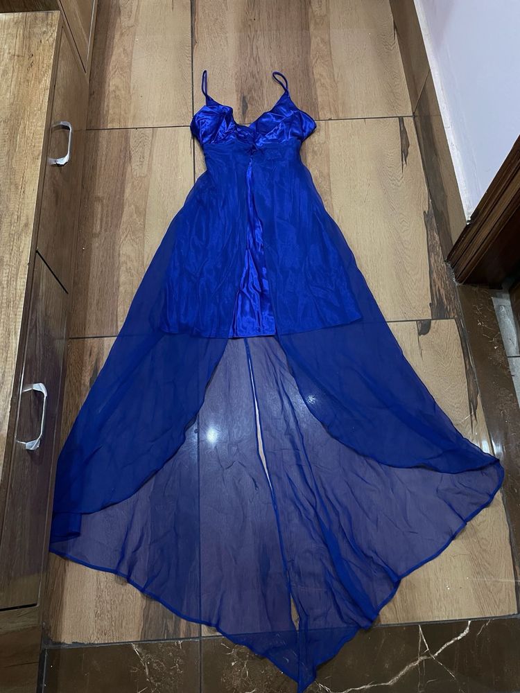 Sheer Blue silk drss