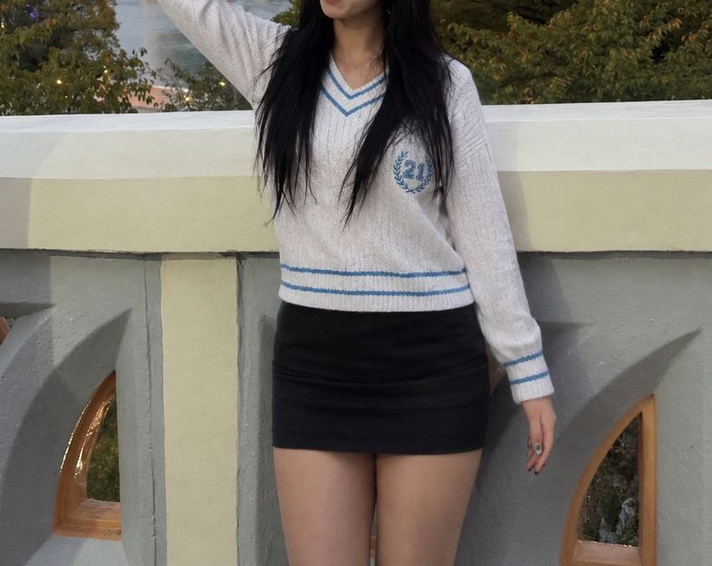 V-Neck Striped Sweater