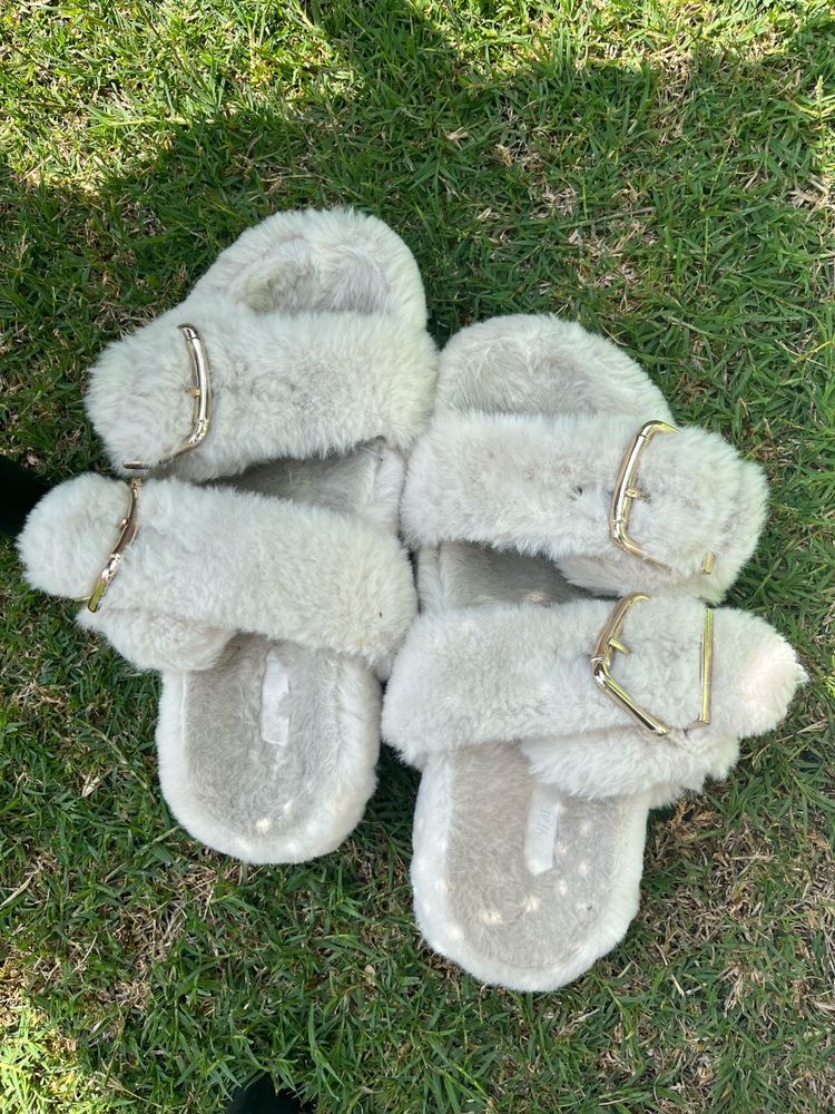 H&amp;M Cozy Furry Slides