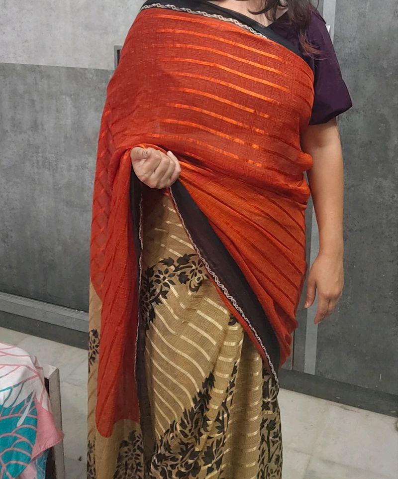 Dual Color Saree