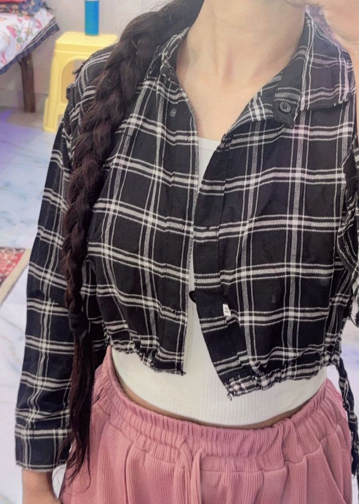 Checked Crop Top