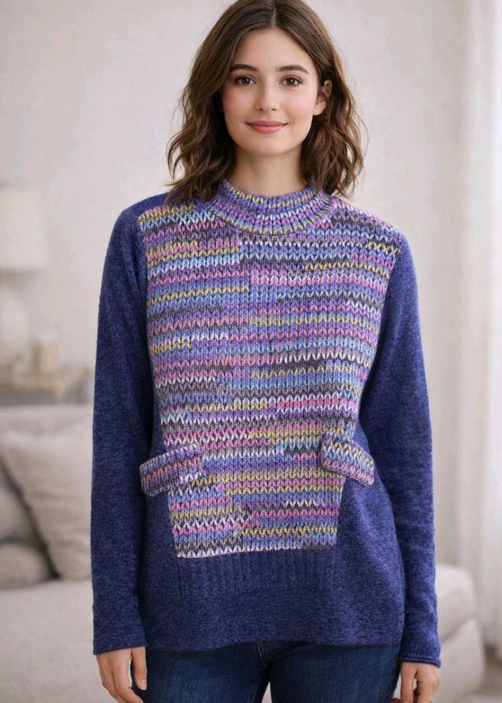 Colorful Knit Pullover Sweater