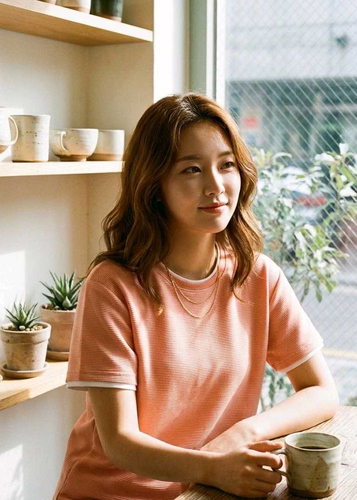 Coral Striped T-Shirt