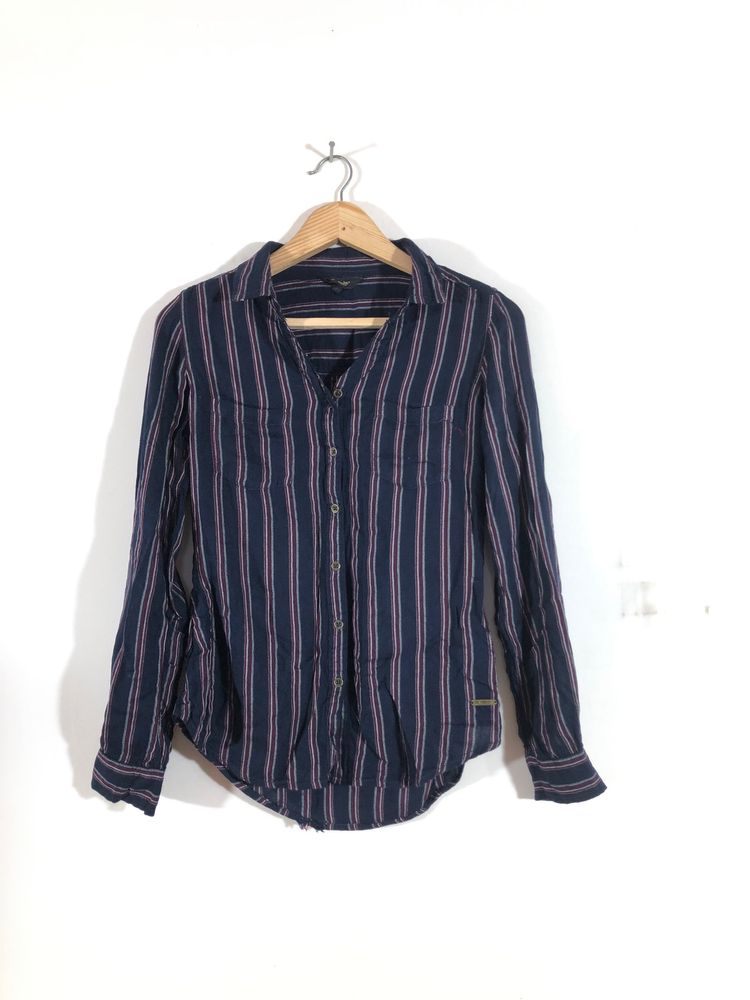 Navy Blue Strips Shirt(Women’s)