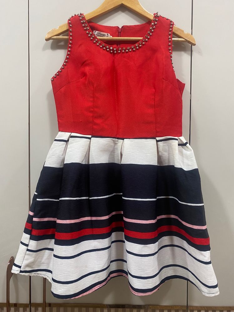 Women’s Fit And Flared Cute Mini Red Dress