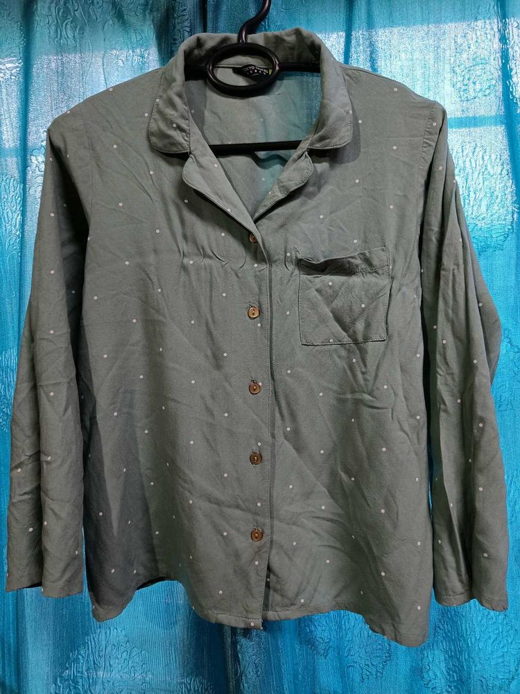 Sage Green Polka Dot Shirt
