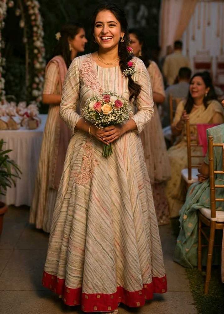 Bespoke Bridesmaid Cotton-Chiffon Gown Bust 40inch
