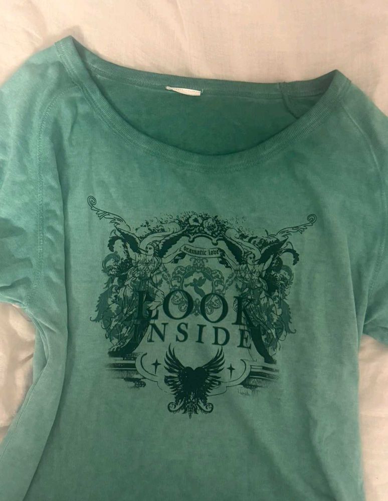 Y2k grunge green top