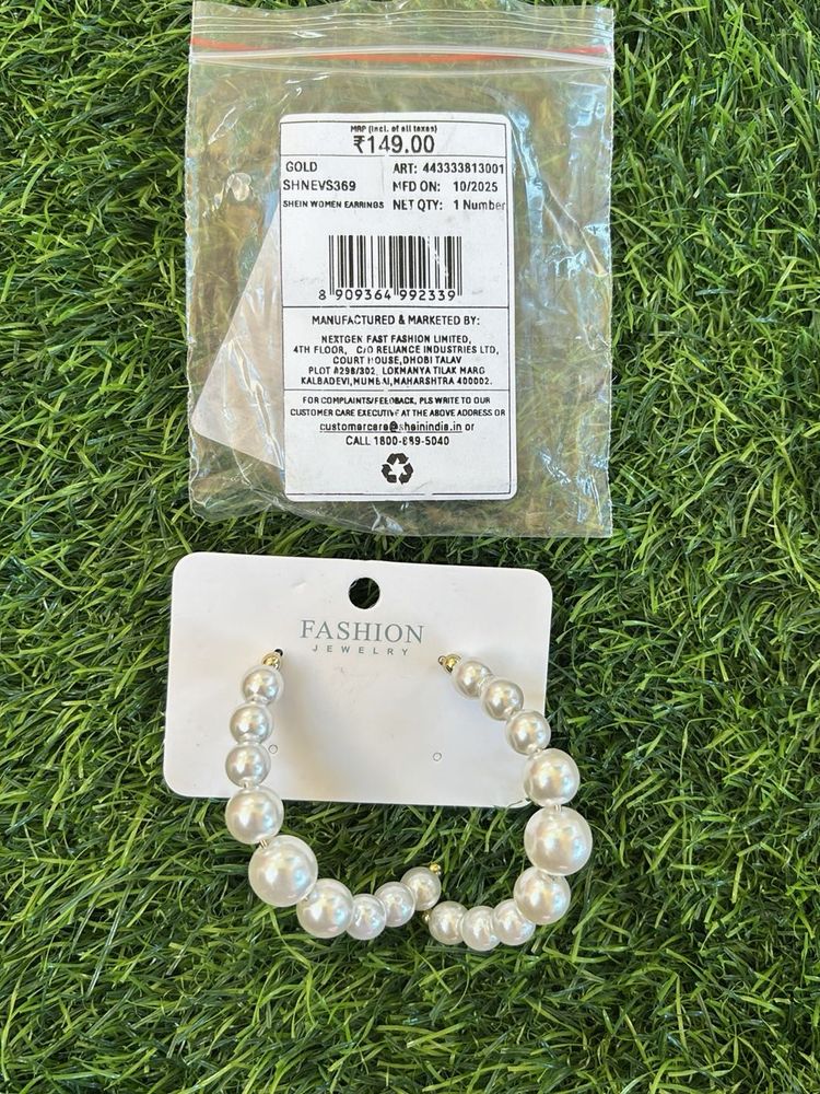 Elegant Pearl Hoop Earrings