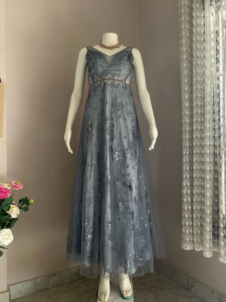 Stunning Grey Embellished Gown