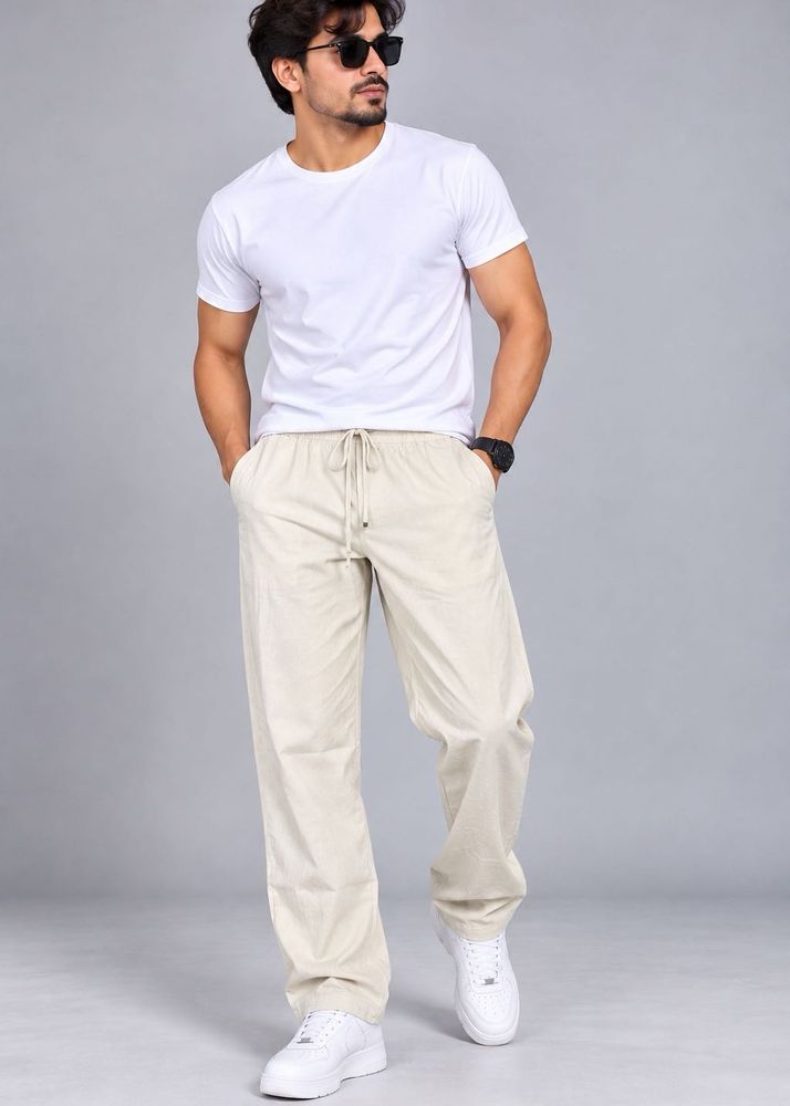Comfortable Beige Linen Pants