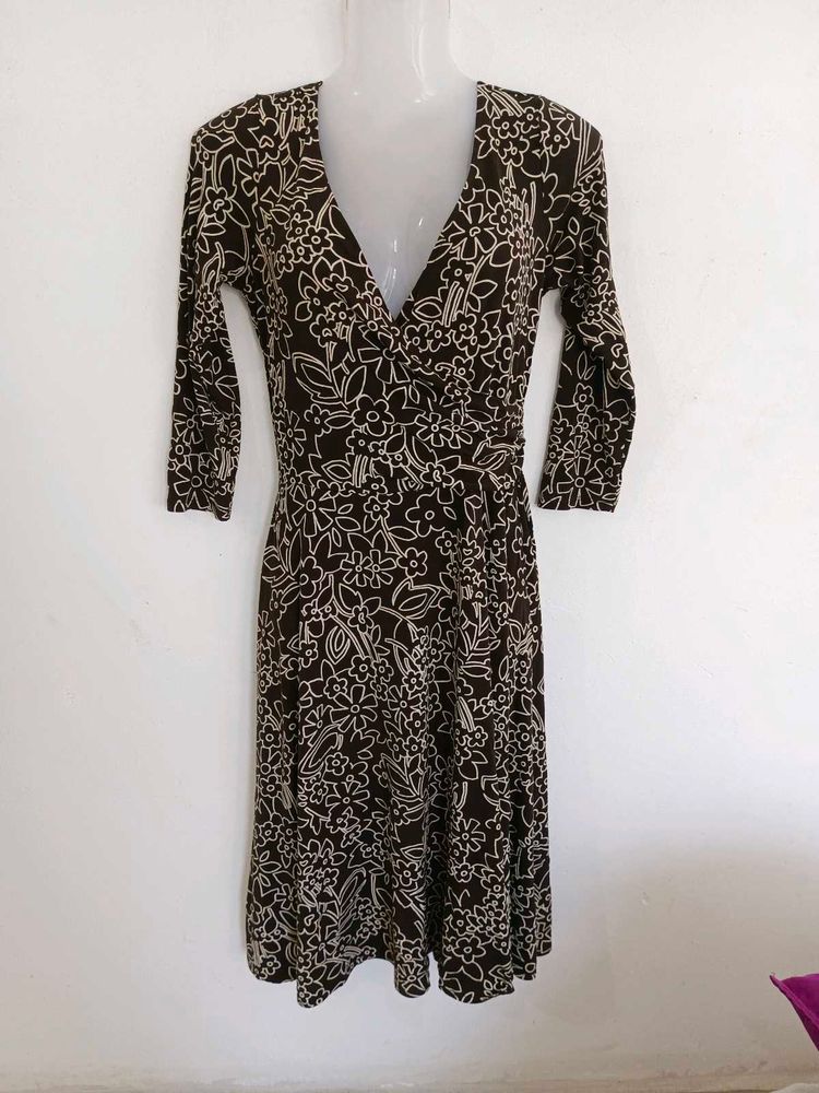 Floral Print Wrap Dress