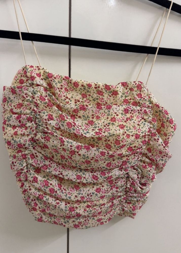 Floral Ruched Cami Top