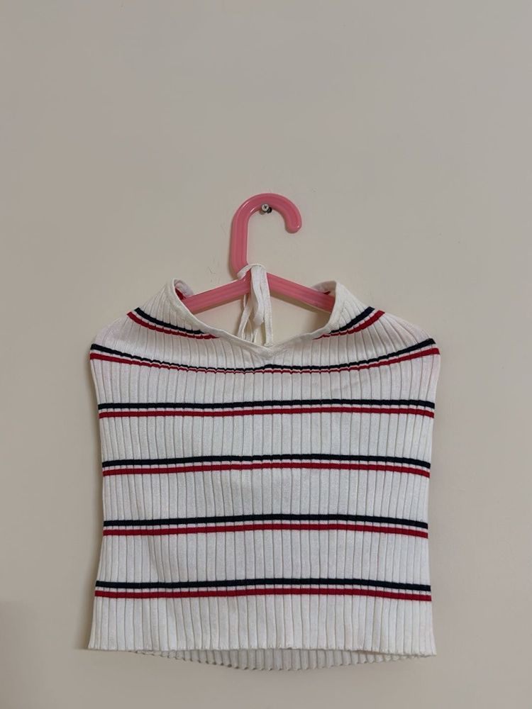 Striped Ribbed Halter Top