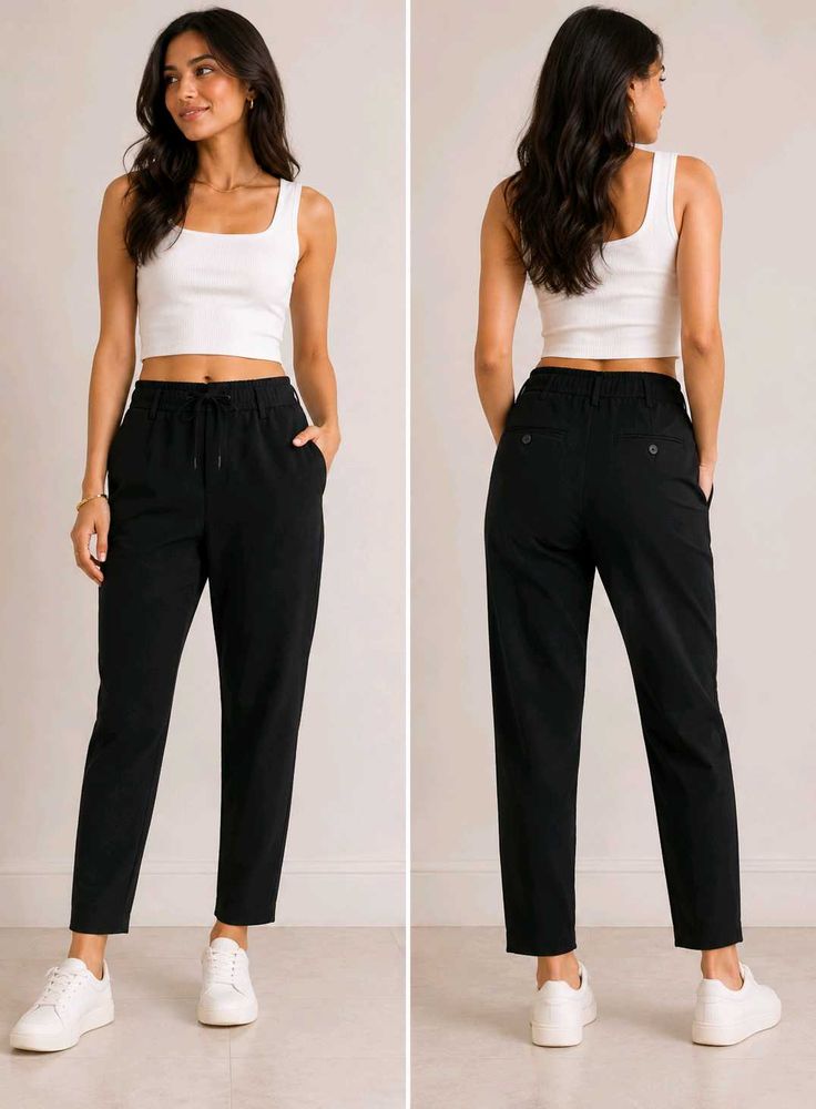 Classic Black Drawstring Pants