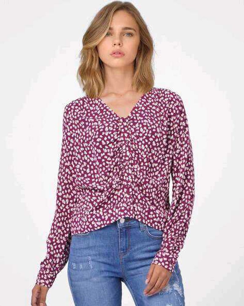 Animal Print Button-Down crop top