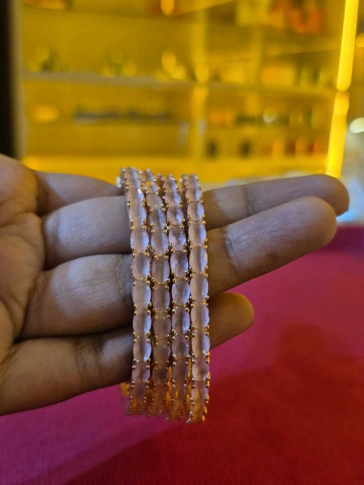 Set of 2 Rose Quartz Bangles