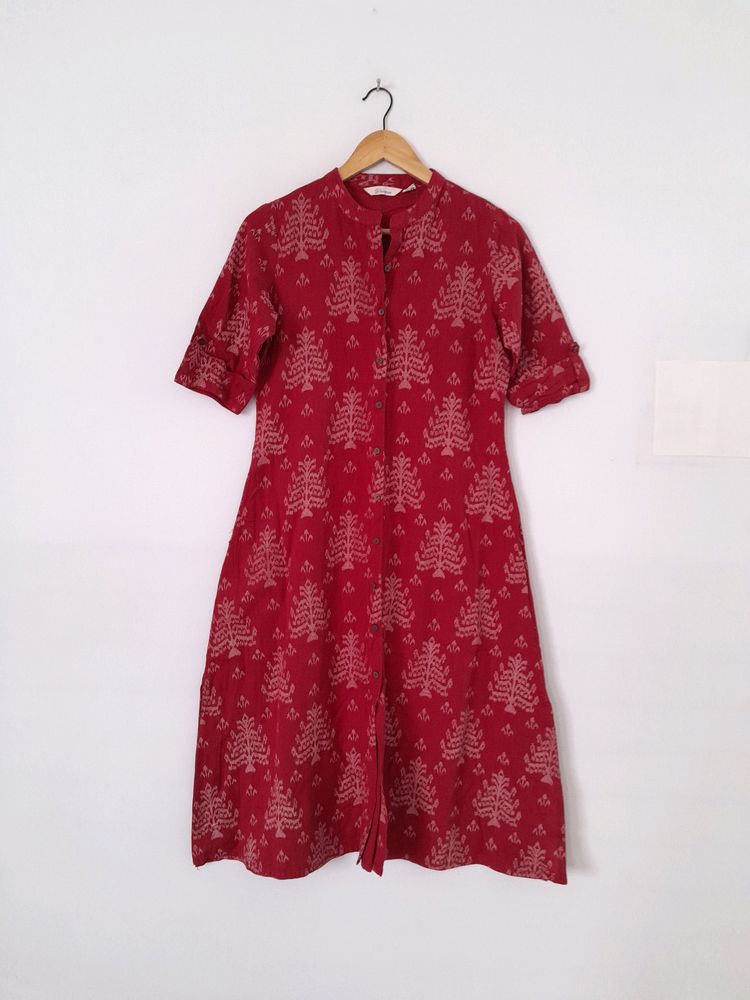 Maroon Printed Kurta (Women's)