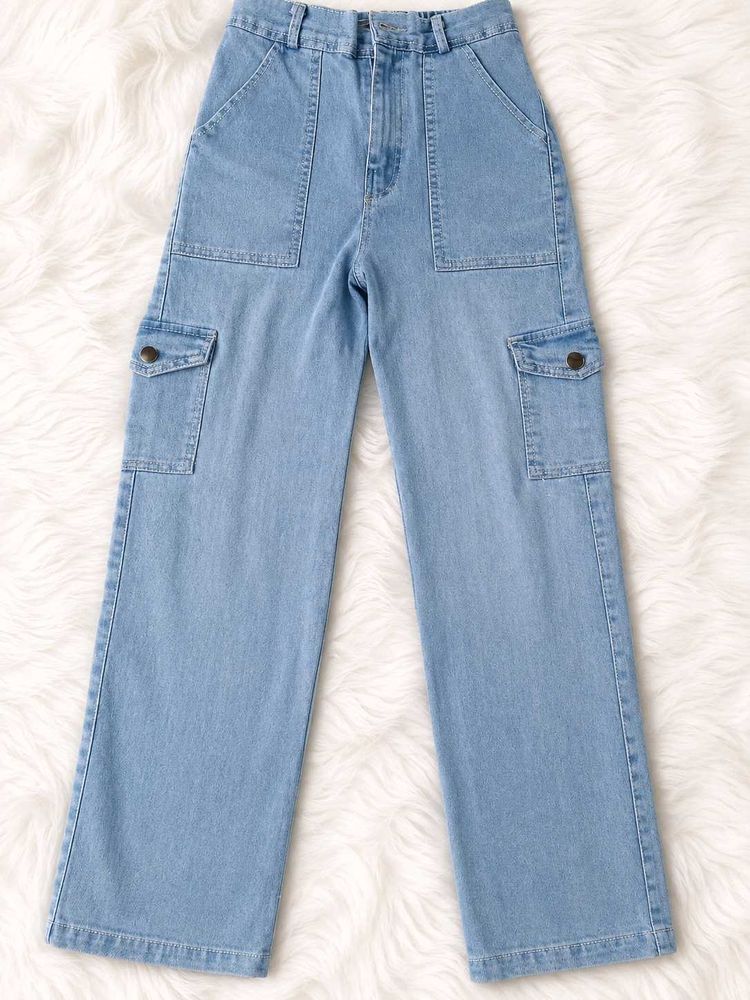Light Wash Cargo Jeans