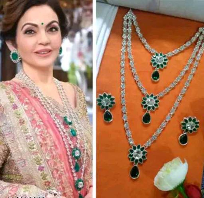Nita Ambani haar in Green colour