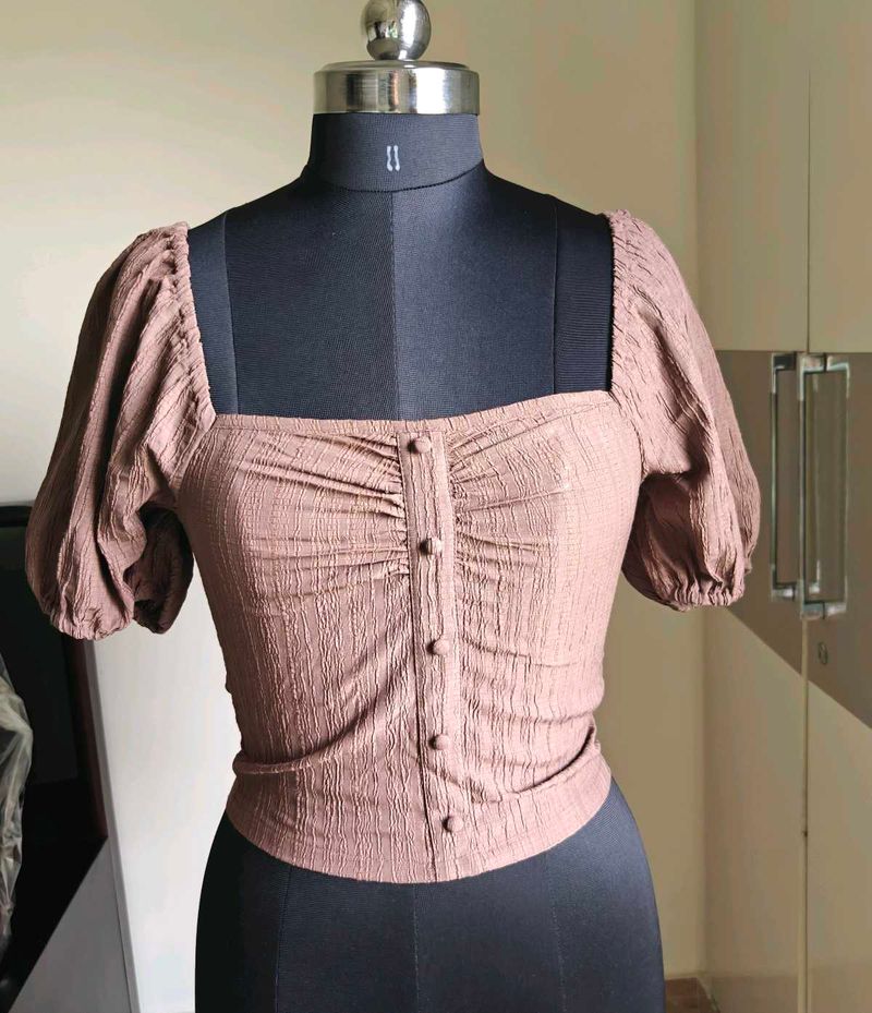Brown crop top