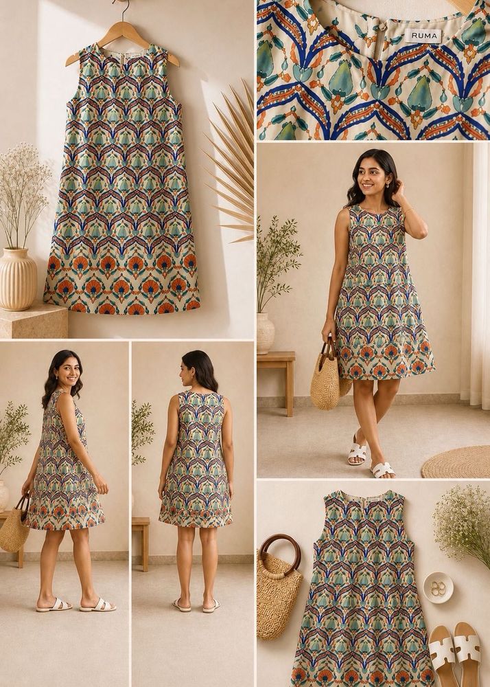 Patterned Sleeveless Dress