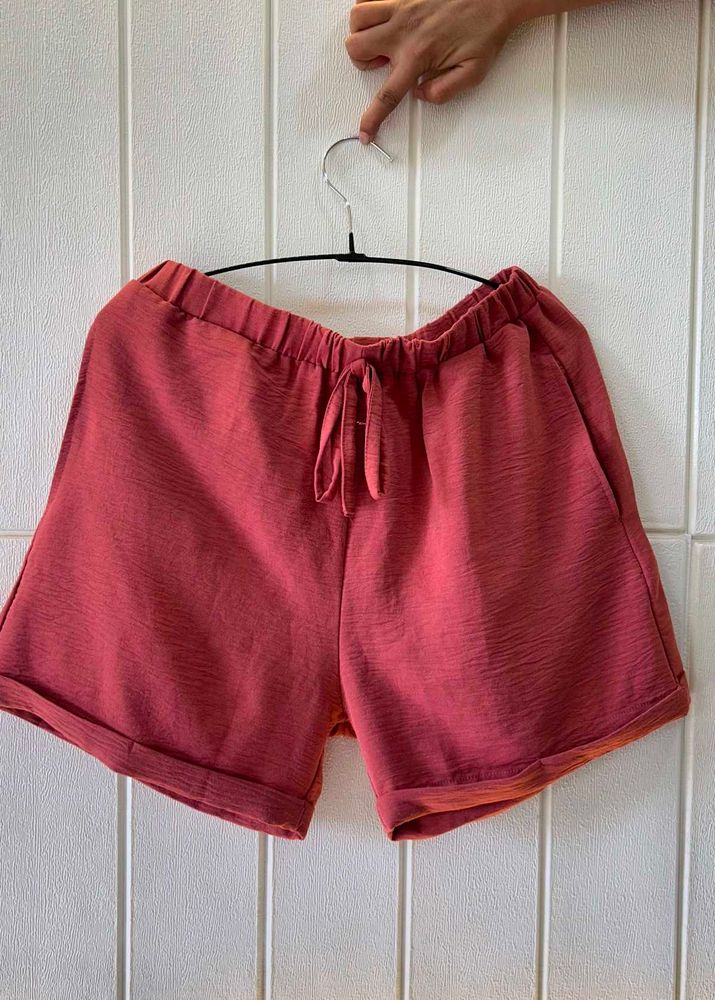 Comfy Coral Drawstring Shorts