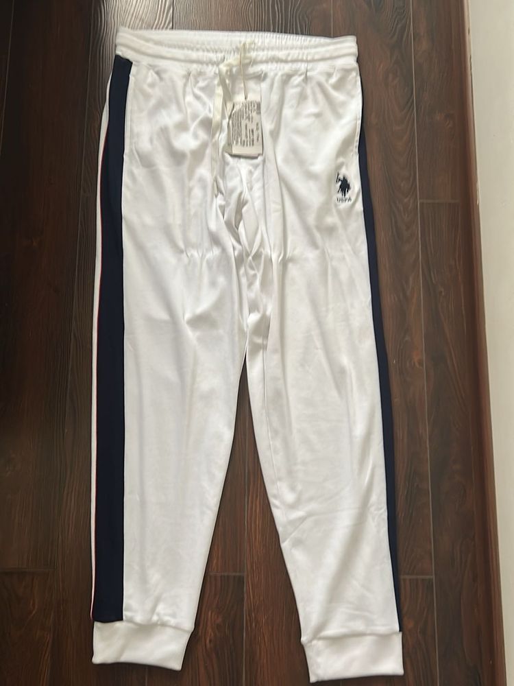 USPA White Track Pants L XL