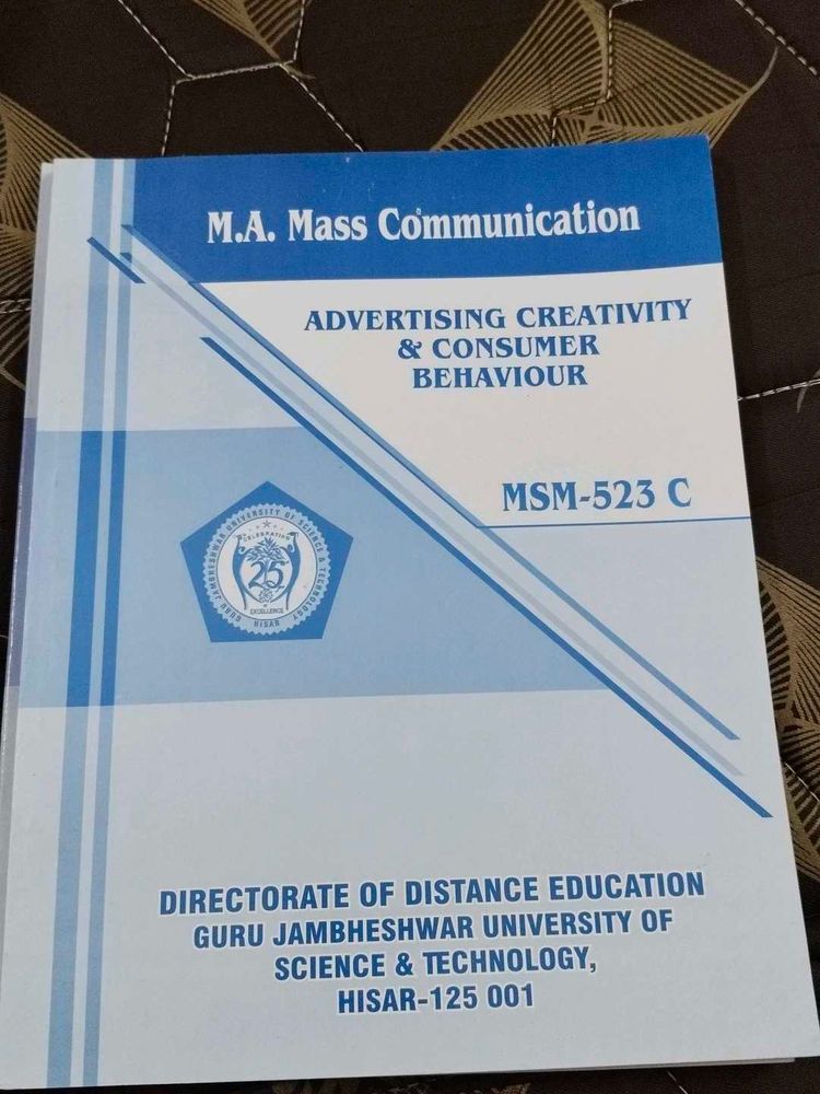 M.A. Mass Communication Textbook