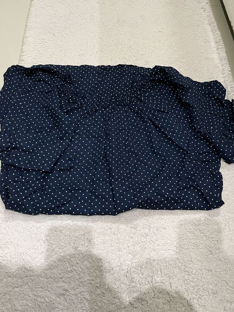 Navy Polka Dot Top