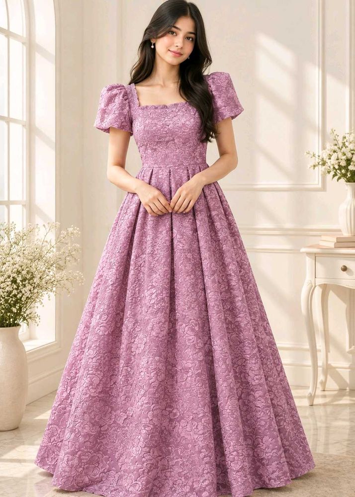 Elegant Purple Lace Gown
