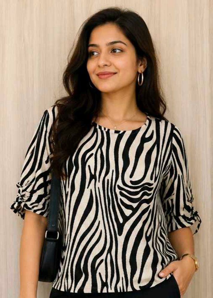 Chic Zebra Print Top