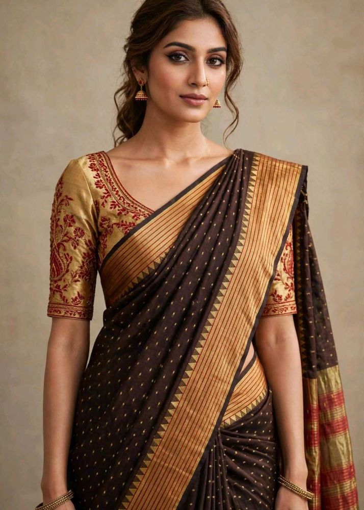 Elegant Coffee Brown Saree