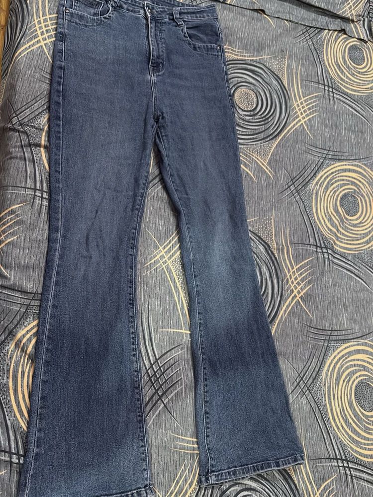 Women's Flared Blue Jeans