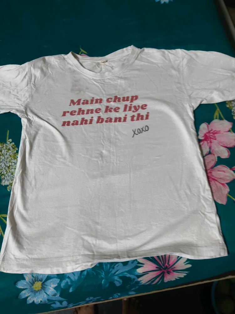 White Graphic Print T-Shirt