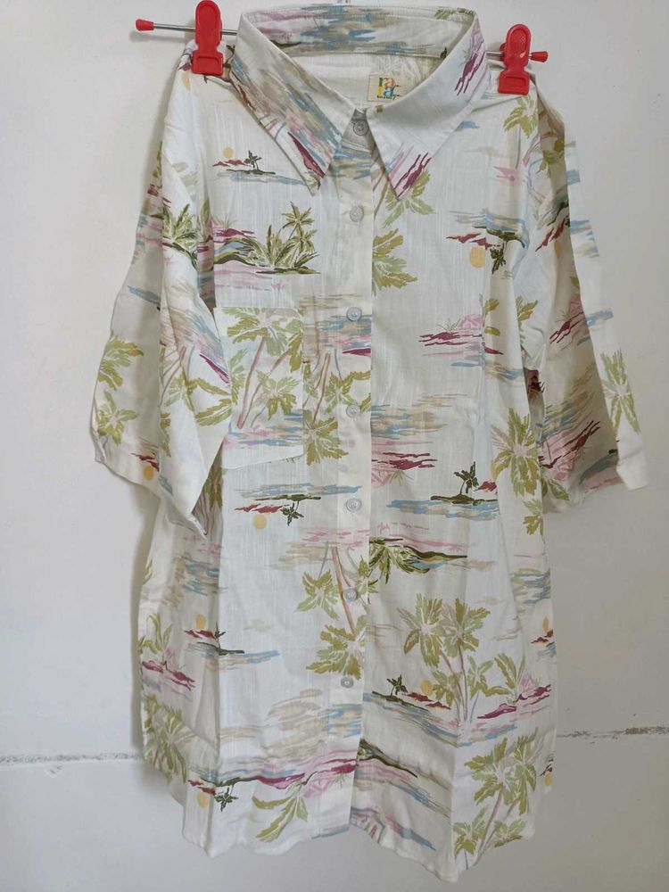 Casual Tropical Print Shirt
