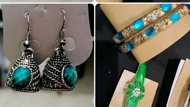 Set 3 Cuts Earring &amp; Bangle &amp; Hair Clips