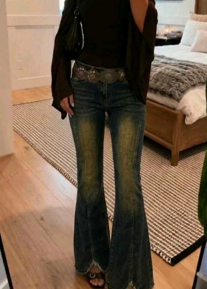 4. Vintage Wash Flare Jeans