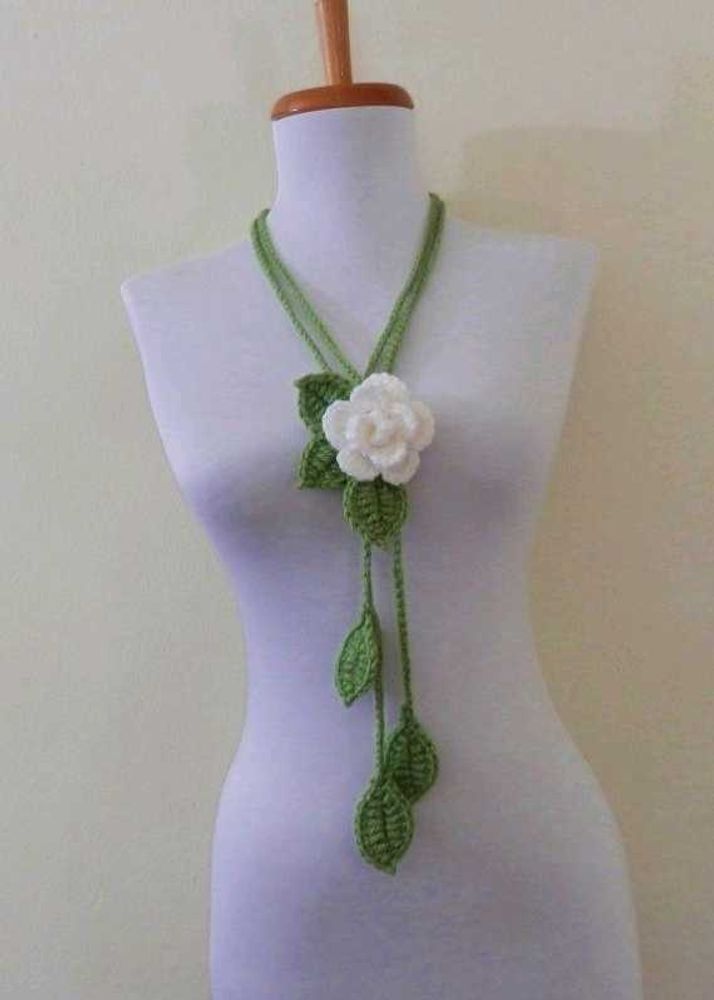 Handmade Crochet Flower Necklace