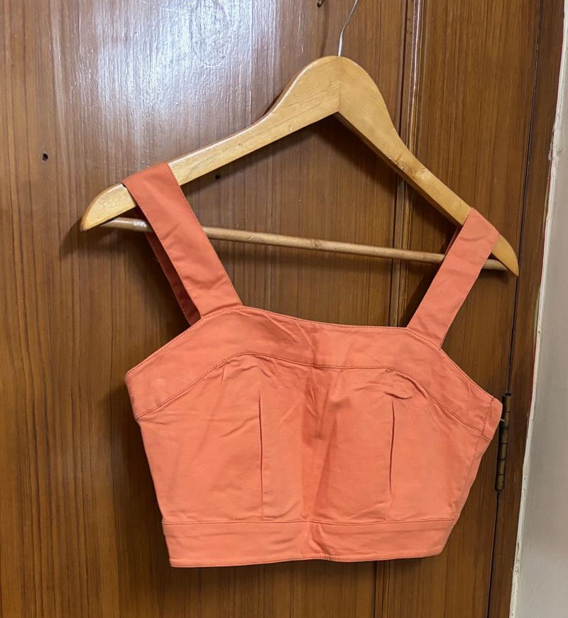 Orange Cropped Tank Top