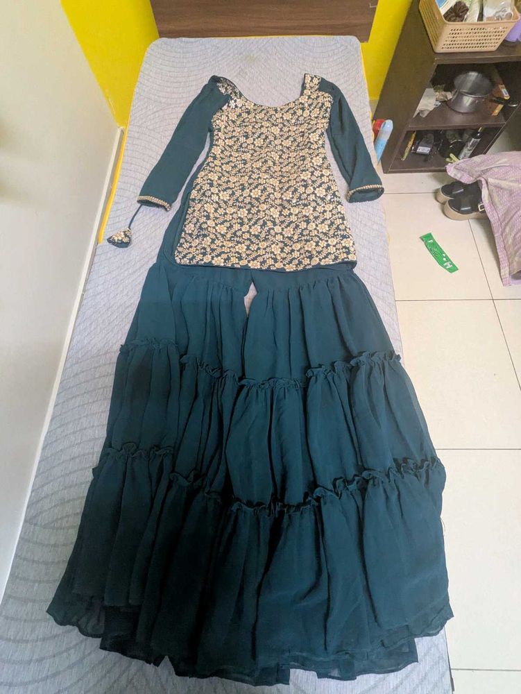 Embroidered Kurta Palazzo Set