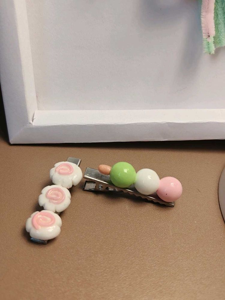 Cute Dango &amp; Flower Hair Clips