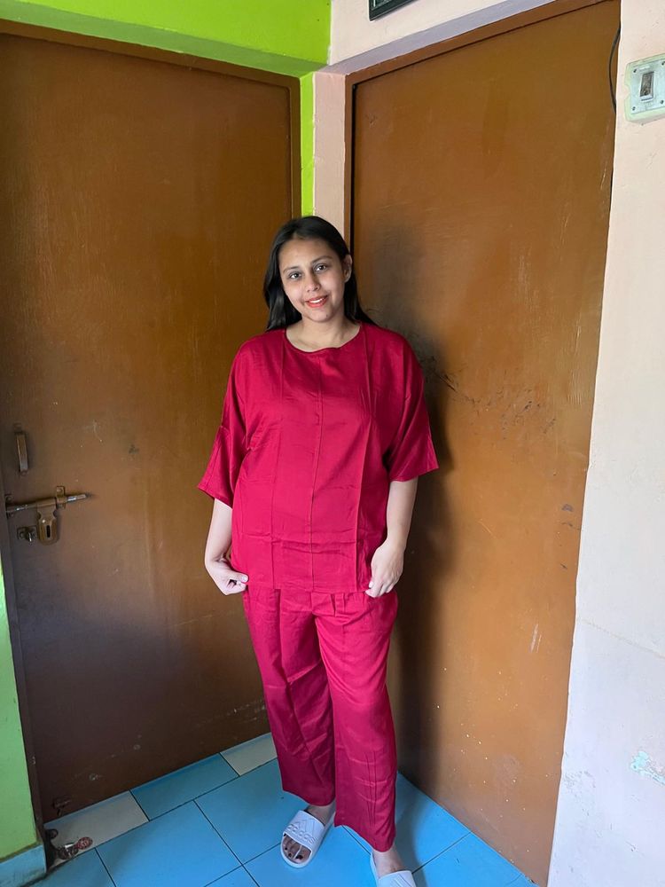 Maroon co ord Set with Pants