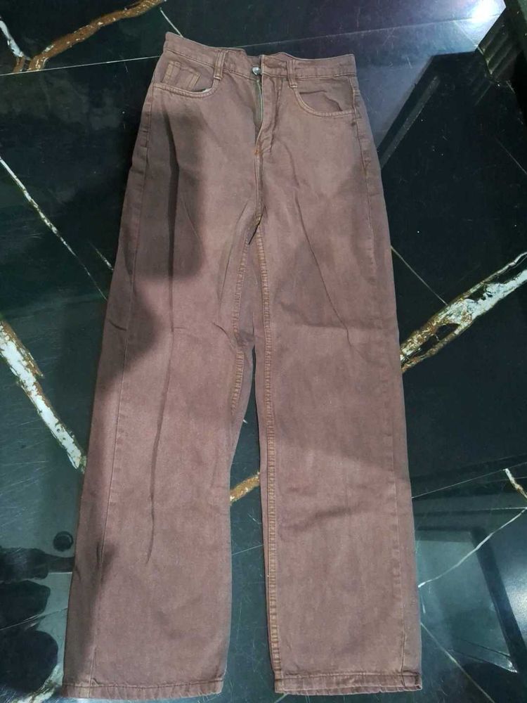 Brown Wide Leg Jeans