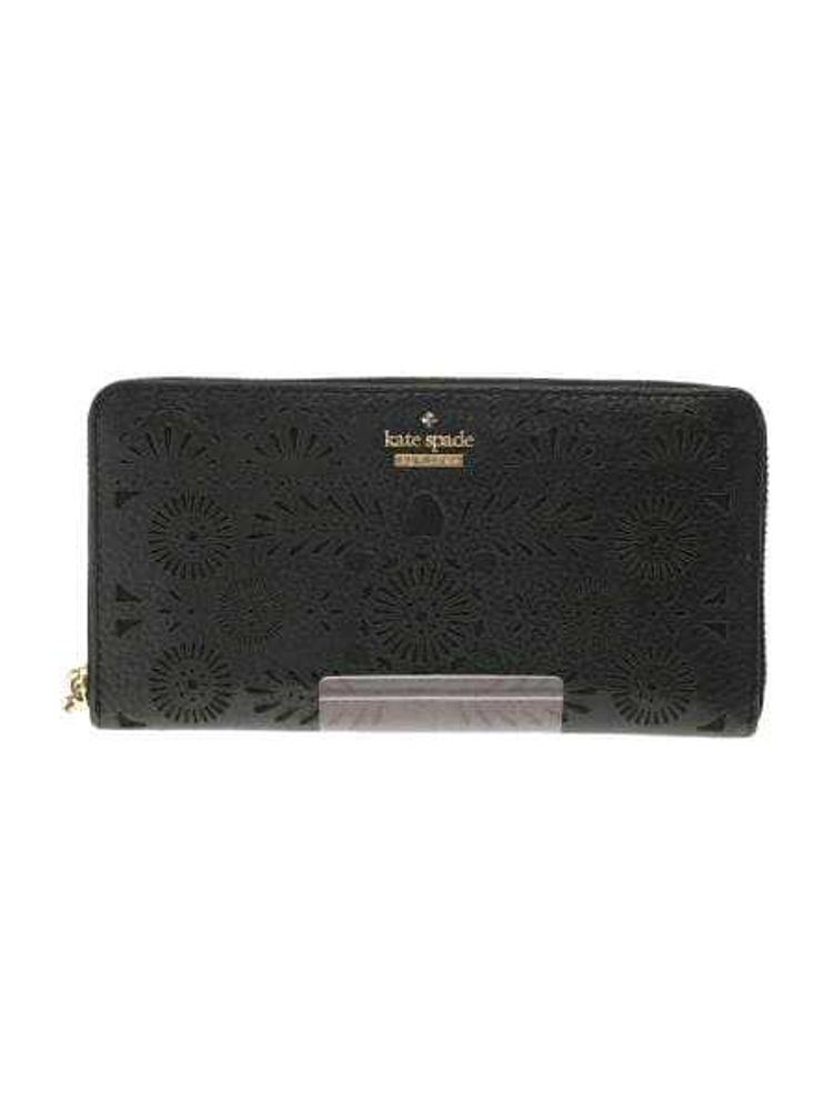 Kate Spade Black Embossed Floral Wallet