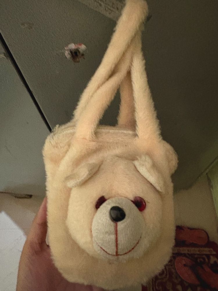 Cute Teddy Bear Plush Pouch Bag