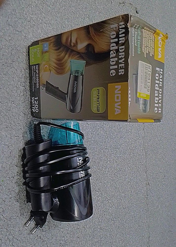 Nova Hair Dryer Hot &amp; Cold New With Box .