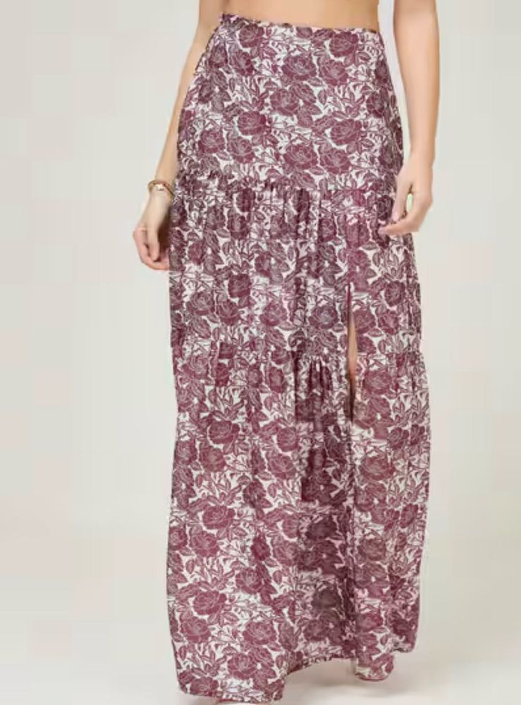 Floral Tiered Maxi Skirt